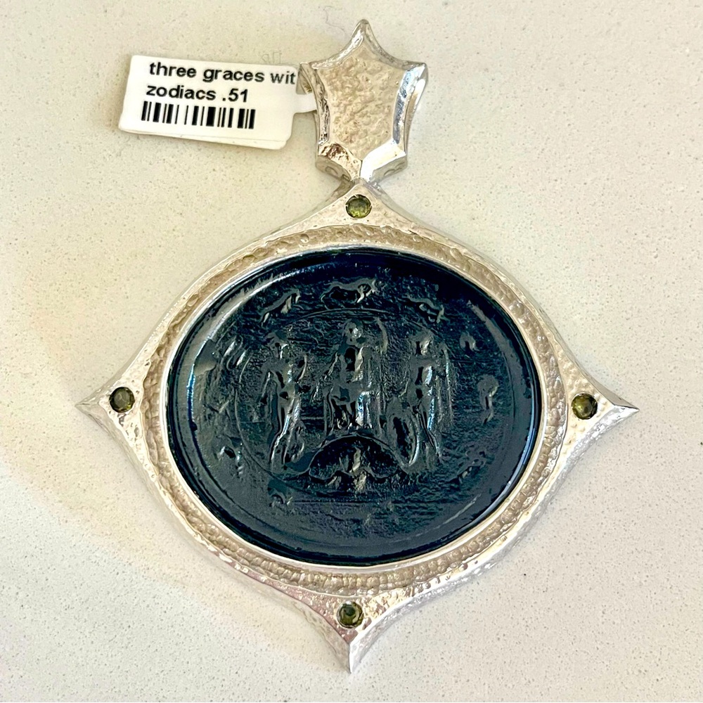 Unisex One of a kind Venetian Glass Intaglio Pendant